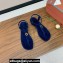 Loro Piana Leather Mindil Sandals Blue 2024