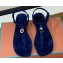 Loro Piana Leather Mindil Sandals Blue 2024