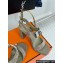 Hermes Heel 9.5cm Platform 2cm Ilona 90 sandals with oversized Kelly buckle in Suede Beige 2024