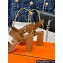 Hermes Heel 9.5cm Platform 2cm Ilona 90 sandals with oversized Kelly buckle in Suede Brown 2024
