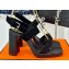 Hermes Heel 9.5cm Platform 2cm Ilona 90 sandals with oversized Kelly buckle in Suede Black 2024