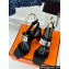 Hermes Heel 9.5cm Platform 2cm Ilona 90 sandals with oversized Kelly buckle in Suede Black 2024