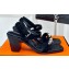 Hermes Heel 6.5cm Ivresse 65 sandals with iconic Medor studs in Suede Black 2024