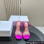 Dior Heel 10cm Sunset Heeled Sandals in Fuchsia Satin and Silver-Tone Strass 2024