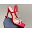 Dior Heel 10cm Sunset Heeled Sandals in Red Satin and Silver-Tone Strass 2024