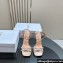 Dior Heel 10cm Sunset Heeled Sandals in Beige Satin and Silver-Tone Strass 2024