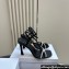 Dior Heel 10cm Sunset Heeled Sandals in Black Satin and Silver-Tone Strass 2024