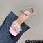 Dior Heel 10cm Sunset Heeled Sandals in Pink Satin and Silver-Tone Strass 2024