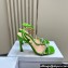 Dior Heel 10cm Sunset Heeled Sandals in Green Satin and Silver-Tone Strass 2024