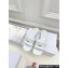 Dior Heel 2.5cm Dway Slides in White Calfskin and Embroidered Cotton 2024