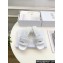 Dior Heel 5.5cm Dway Slides in White Calfskin and Embroidered Cotton 2024