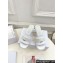 Dior Heel 8cm Dway Slides in White Calfskin and Embroidered Cotton 2024
