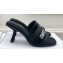 Dior Heel 8cm Dway Slides in Black Calfskin and Embroidered Cotton 2024