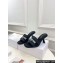 Dior Heel 8cm Dway Slides in Black Calfskin and Embroidered Cotton 2024