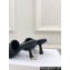 Dior Heel 8cm Dway Slides in Black Calfskin and Embroidered Cotton 2024