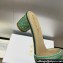 Dior Heel 4.5cm Or Dway Heeled Slides in Green Cotton Embroidered with Metallic Thread and Strass 2024