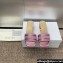 Dior Heel 4.5cm Or Dway Heeled Slides in Pink Cotton Embroidered with Metallic Thread and Strass 2024