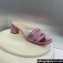 Dior Heel 4.5cm Or Dway Heeled Slides in Pink Cotton Embroidered with Metallic Thread and Strass 2024