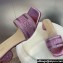 Dior Heel 4.5cm Or Dway Heeled Slides in Pink Cotton Embroidered with Metallic Thread and Strass 2024