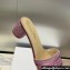 Dior Heel 4.5cm Or Dway Heeled Slides in Pink Cotton Embroidered with Metallic Thread and Strass 2024