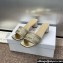 Dior Heel 4.5cm Or Dway Heeled Slides in Beige Cotton Embroidered with Metallic Thread and Strass 2024