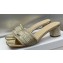 Dior Heel 4.5cm Or Dway Heeled Slides in Beige Cotton Embroidered with Metallic Thread and Strass 2024