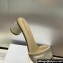 Dior Heel 4.5cm Or Dway Heeled Slides in Beige Cotton Embroidered with Metallic Thread and Strass 2024