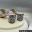 Dior Heel 4.5cm Or Dway Heeled Slides in Blue Cotton Embroidered with Metallic Thread and Strass 2024