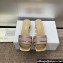 Dior Heel 4.5cm Or Dway Heeled Slides in Nude Pink Cotton Embroidered with Metallic Thread and Strass 2024