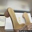 Dior Heel 4.5cm Or Dway Heeled Slides in Nude Pink Cotton Embroidered with Metallic Thread and Strass 2024