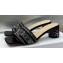 Dior Heel 4.5cm Or Dway Heeled Slides in Black Cotton Embroidered with Metallic Thread and Strass 2024