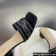 Dior Heel 4.5cm Or Dway Heeled Slides in Black Cotton Embroidered with Metallic Thread and Strass 2024