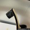 Dior Heel 4.5cm Or Dway Heeled Slides in Black Cotton Embroidered with Metallic Thread and Strass 2024