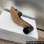 Dior Heel 4.5cm Or Dway Heeled Slides in Black Cotton Embroidered with Metallic Thread and Strass 2024