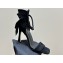 Dior Heel 10cm Mlle Dior Heeled Sandals in Suede Black with Bow 2024