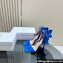 Dior Heel 10cm Mlle Dior Heeled Sandals in Suede Blue with Bow 2024