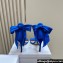 Dior Heel 10cm Mlle Dior Heeled Sandals in Suede Blue with Bow 2024