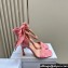 Dior Heel 10cm Mlle Dior Heeled Sandals in Suede Pink with Bow 2024