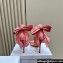 Dior Heel 10cm Mlle Dior Heeled Sandals in Suede Pink with Bow 2024