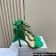 Dior Heel 10cm Mlle Dior Heeled Sandals in Suede Green with Bow 2024