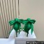 Dior Heel 10cm Mlle Dior Heeled Sandals in Suede Green with Bow 2024