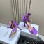 Dior Heel 10cm Mlle Dior Heeled Sandals in Suede Purple with Bow 2024