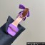 Dior Heel 10cm Mlle Dior Heeled Sandals in Suede Purple with Bow 2024