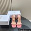 Dior Heel 10cm Diorly Heeled Sandals in Pink Suede Calfskin and White Resin Pearls 2024