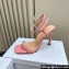 Dior Heel 10cm Diorly Heeled Sandals in Pink Suede Calfskin and White Resin Pearls 2024