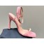 Dior Heel 10cm Diorly Heeled Sandals in Pink Suede Calfskin and White Resin Pearls 2024