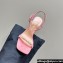 Dior Heel 10cm Diorly Heeled Sandals in Pink Suede Calfskin and White Resin Pearls 2024