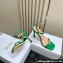 Dior Heel 10cm Diorly Heeled Sandals in Green Suede Calfskin and White Resin Pearls 2024