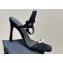 Dior Heel 10cm Diorly Heeled Sandals in Black Suede Calfskin and White Resin Pearls 2024