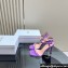 Dior Heel 10cm Diorly Heeled Sandals in Purple Suede Calfskin and White Resin Pearls 2024